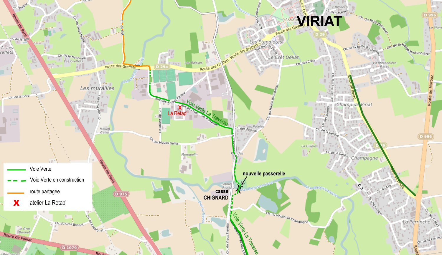 plan acces La Retap 30 rue du Loup   Viriat